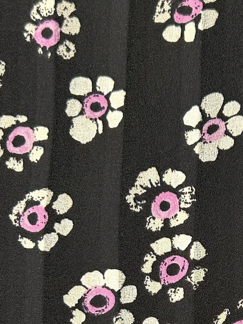 TORY‎ BURCH Avery Silk Floral Mini Shirt Dress Black Pink Size 4 Preppy Resort